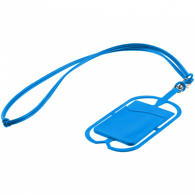 Картхолдер с креплением для телефона, синий с логотипом в Астрахани заказать по выгодной цене в кибермаркете AvroraStore