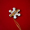 Ёлочная игрушка Снежинка (белый с золотым ) с логотипом в Астрахани заказать по выгодной цене в кибермаркете AvroraStore