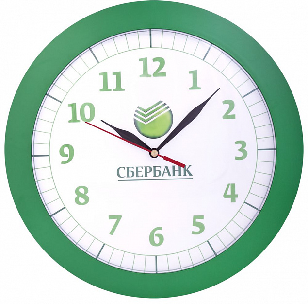 Часы настенные Vivid large, зеленые с логотипом в Астрахани заказать по выгодной цене в кибермаркете AvroraStore