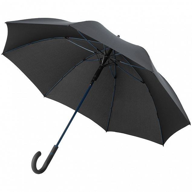 Зонт-трость с цветными спицами Color Style ver.2, синий с логотипом в Астрахани заказать по выгодной цене в кибермаркете AvroraStore