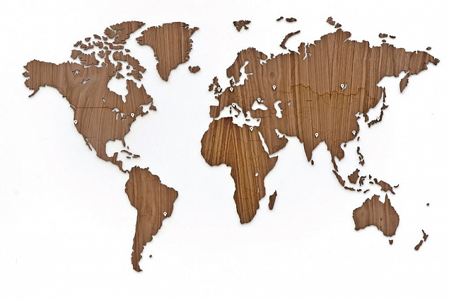 Деревянная карта мира World Map Wall Decoration Exclusive, орех с логотипом в Астрахани заказать по выгодной цене в кибермаркете AvroraStore