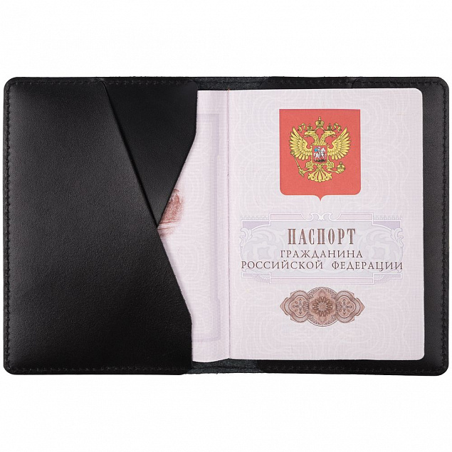 Обложка для паспорта inStream, черная с логотипом в Астрахани заказать по выгодной цене в кибермаркете AvroraStore