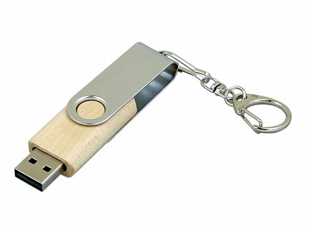 USB-флешка на 16 Гб с поворотным механизмом с логотипом в Астрахани заказать по выгодной цене в кибермаркете AvroraStore