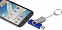 Флешка Double Twist 16 Гб синяя с логотипом в Астрахани заказать по выгодной цене в кибермаркете AvroraStore
