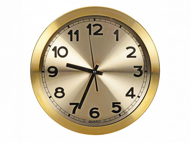Часы настенные Кларк, золотистый с логотипом в Астрахани заказать по выгодной цене в кибермаркете AvroraStore