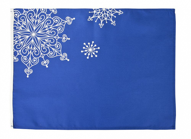 Декоративная салфетка «Снежинки», синяя с логотипом в Астрахани заказать по выгодной цене в кибермаркете AvroraStore