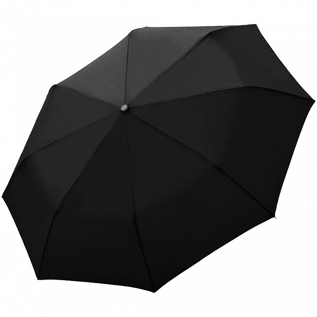 Зонт складной Fiber Magic, черный с логотипом в Астрахани заказать по выгодной цене в кибермаркете AvroraStore