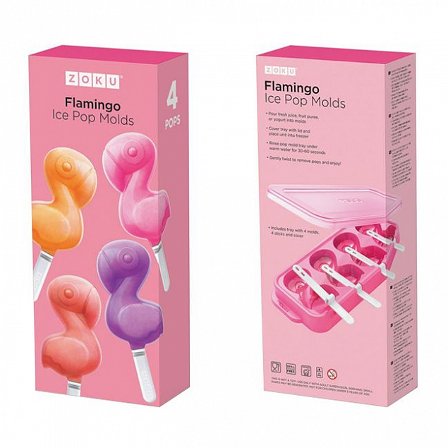 Набор для приготовления мороженого Flamingo, розовый с логотипом в Астрахани заказать по выгодной цене в кибермаркете AvroraStore