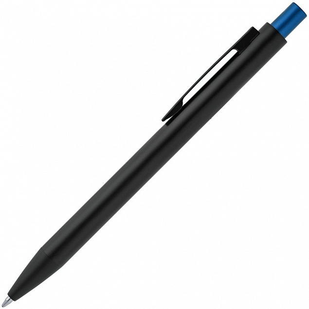 Ручка шариковая Chromatic, черная с синим с логотипом в Астрахани заказать по выгодной цене в кибермаркете AvroraStore