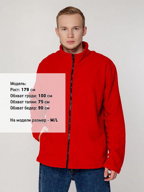 Куртка флисовая унисекс Manakin, красная с логотипом в Астрахани заказать по выгодной цене в кибермаркете AvroraStore