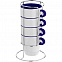 Набор кружек Inset с подставкой, синий с логотипом в Астрахани заказать по выгодной цене в кибермаркете AvroraStore