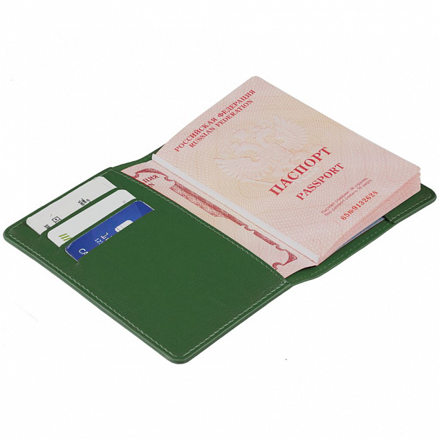 Обложка для паспорта Nebraska, зеленая с логотипом в Астрахани заказать по выгодной цене в кибермаркете AvroraStore