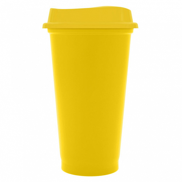 Стакан с крышкой Color Cap, желтый с логотипом в Астрахани заказать по выгодной цене в кибермаркете AvroraStore