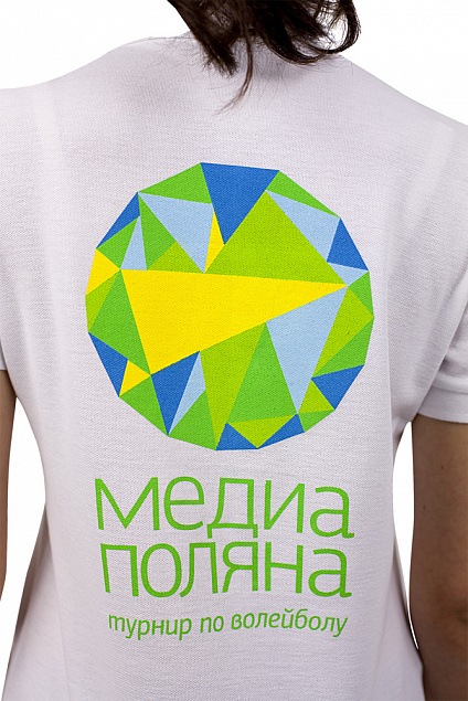 Рубашка поло женская PEOPLE 210, белая с логотипом в Астрахани заказать по выгодной цене в кибермаркете AvroraStore