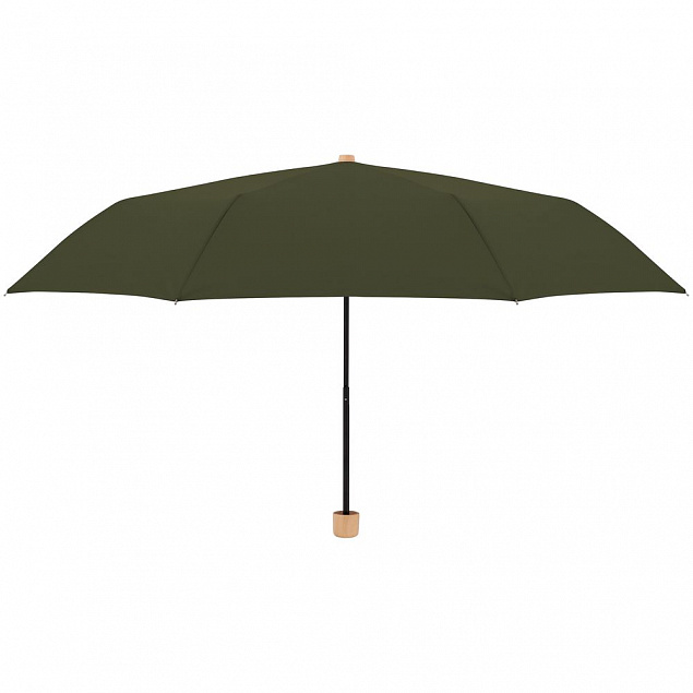Зонт складной Nature Mini, зеленый с логотипом в Астрахани заказать по выгодной цене в кибермаркете AvroraStore