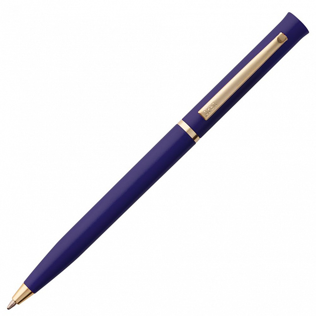 Ручка шариковая Euro Gold, синяя с логотипом в Астрахани заказать по выгодной цене в кибермаркете AvroraStore