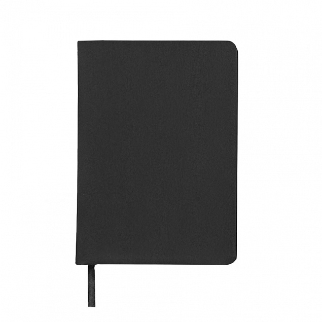 Ежедневник недатированный Duncan, А5,  черный, белый блок с логотипом в Астрахани заказать по выгодной цене в кибермаркете AvroraStore