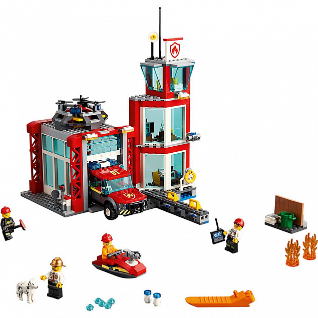 Конструктор «LEGO City. Пожарное депо» с логотипом в Астрахани заказать по выгодной цене в кибермаркете AvroraStore