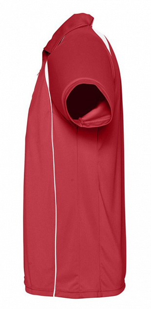 Спортивная рубашка поло Palladium 140 красная с белым с логотипом в Астрахани заказать по выгодной цене в кибермаркете AvroraStore