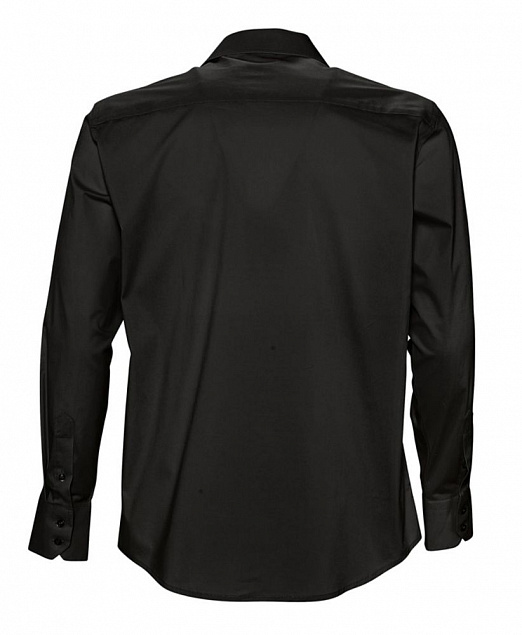 Рубашка мужская с длинным рукавом Brighton, черная с логотипом в Астрахани заказать по выгодной цене в кибермаркете AvroraStore