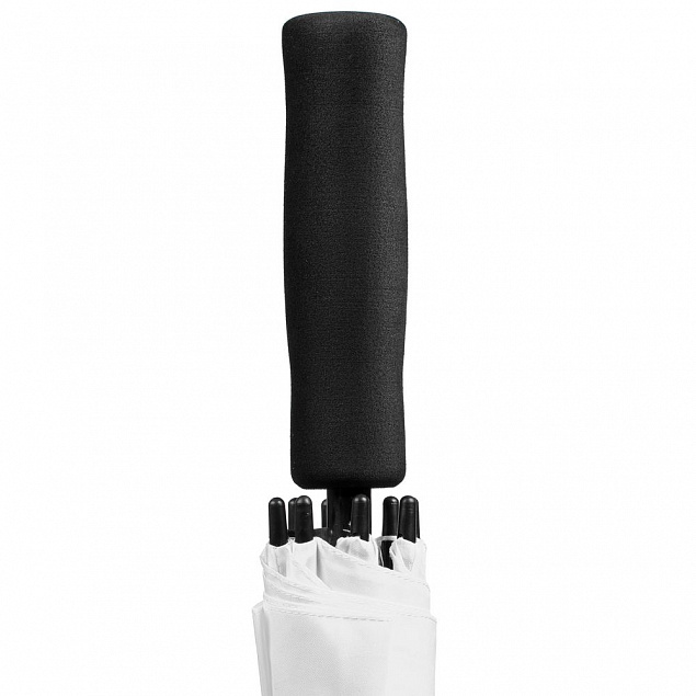 Квадратный зонт-трость Octagon, черный с белым с логотипом в Астрахани заказать по выгодной цене в кибермаркете AvroraStore