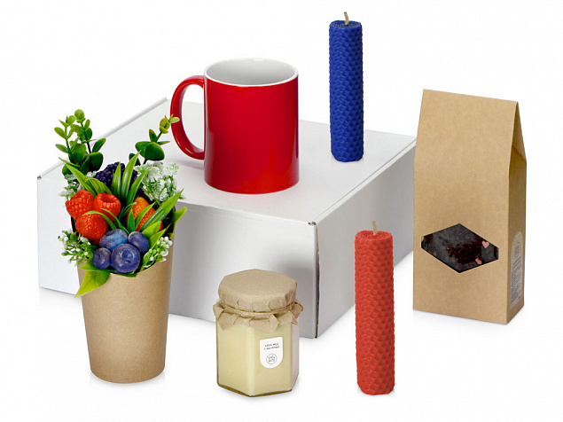 Подарочный набор Ягодный сад с чаем, свечами, кружкой, крем-медом, мылом с логотипом в Астрахани заказать по выгодной цене в кибермаркете AvroraStore