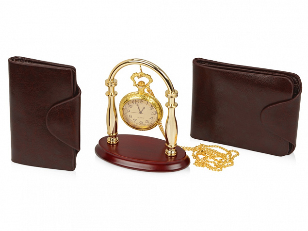 Набор Фрегат: портмоне, визитница, подставка для часов, часы на цепочке с логотипом в Астрахани заказать по выгодной цене в кибермаркете AvroraStore