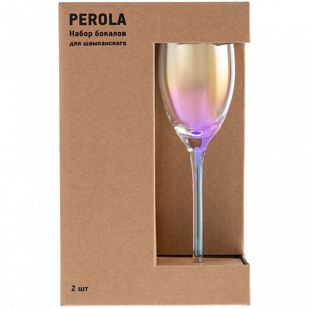 Набор из 2 бокалов для шампанского Perola с логотипом в Астрахани заказать по выгодной цене в кибермаркете AvroraStore