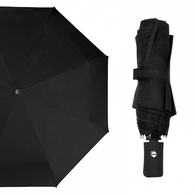 Автоматический противоштормовой зонт Vortex - Черный AA с логотипом в Астрахани заказать по выгодной цене в кибермаркете AvroraStore