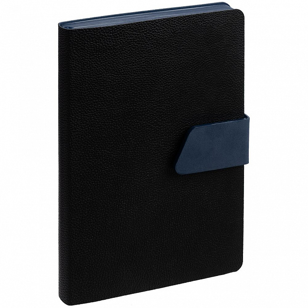 Ежедневник Strap, недатированный, черно-синий с логотипом в Астрахани заказать по выгодной цене в кибермаркете AvroraStore