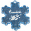 Пешеходный светоотражатель «Снежинка», синий с логотипом в Астрахани заказать по выгодной цене в кибермаркете AvroraStore