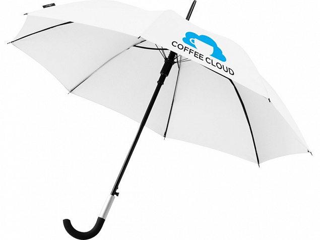 Зонт-трость Arch полуавтомат 23, белый с логотипом в Астрахани заказать по выгодной цене в кибермаркете AvroraStore