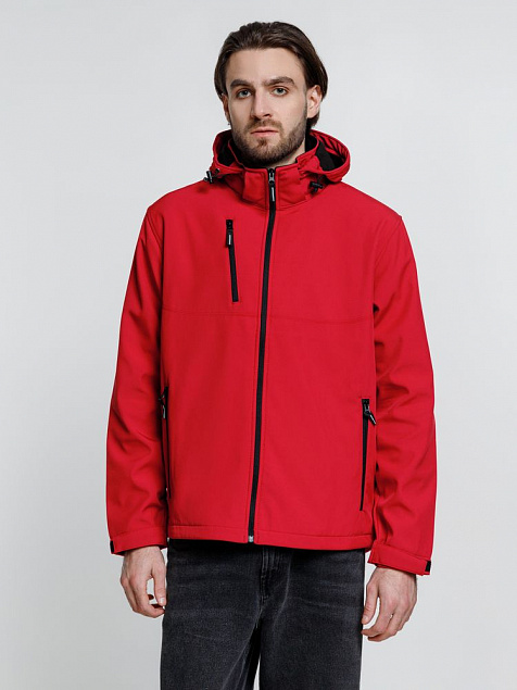 Куртка софтшелл мужская Zagreb, красная с логотипом в Астрахани заказать по выгодной цене в кибермаркете AvroraStore