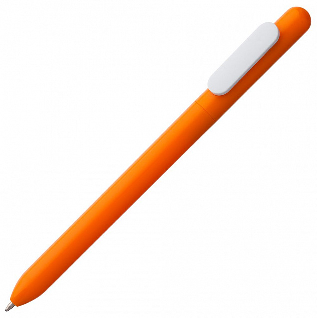 Ручка шариковая Slider, оранжевая с белым с логотипом в Астрахани заказать по выгодной цене в кибермаркете AvroraStore