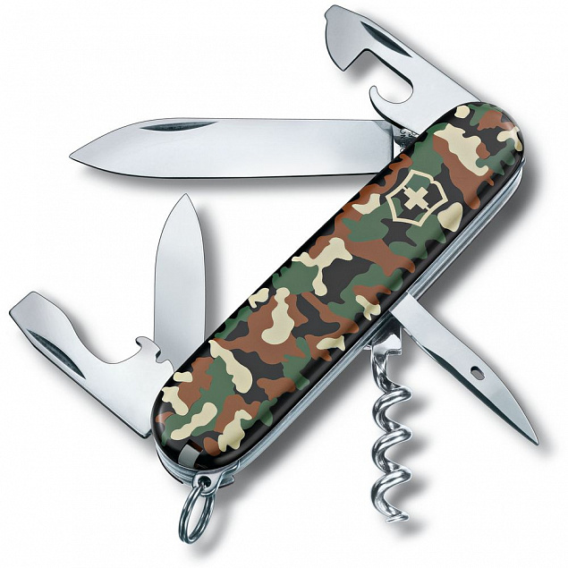 Нож перочинный Spartan 91, зеленый камуфляж с логотипом в Астрахани заказать по выгодной цене в кибермаркете AvroraStore