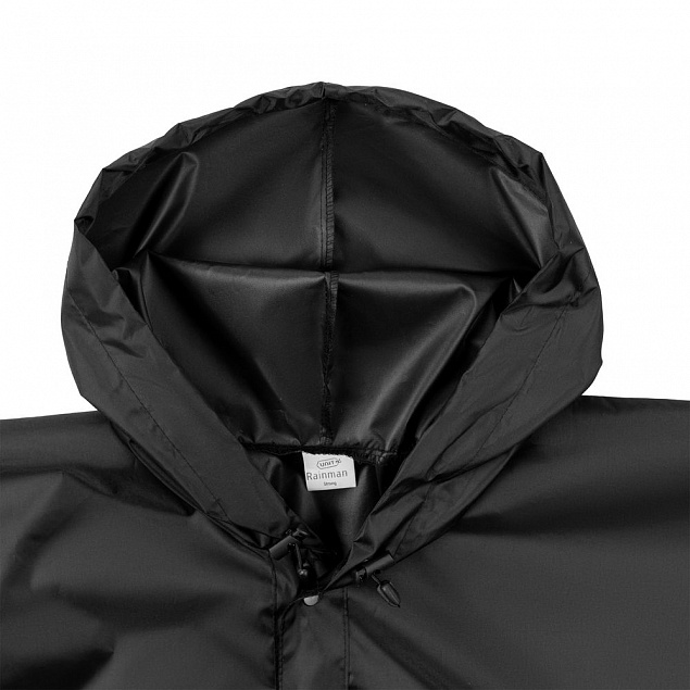 Дождевик унисекс Rainman Strong, черный с логотипом в Астрахани заказать по выгодной цене в кибермаркете AvroraStore
