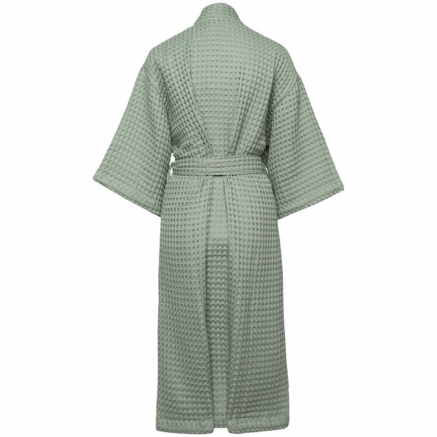 Халат вафельный женский Boho Kimono, зеленая мята с логотипом в Астрахани заказать по выгодной цене в кибермаркете AvroraStore