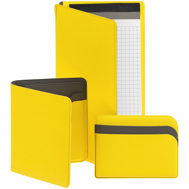 Картхолдер с отделением для купюр Dual, желтый с логотипом в Астрахани заказать по выгодной цене в кибермаркете AvroraStore