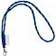 Шнурок для бейджа Tube Long, черный с синим с логотипом в Астрахани заказать по выгодной цене в кибермаркете AvroraStore