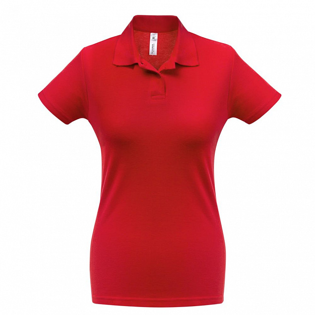 Рубашка поло женская ID.001 красная с логотипом в Астрахани заказать по выгодной цене в кибермаркете AvroraStore