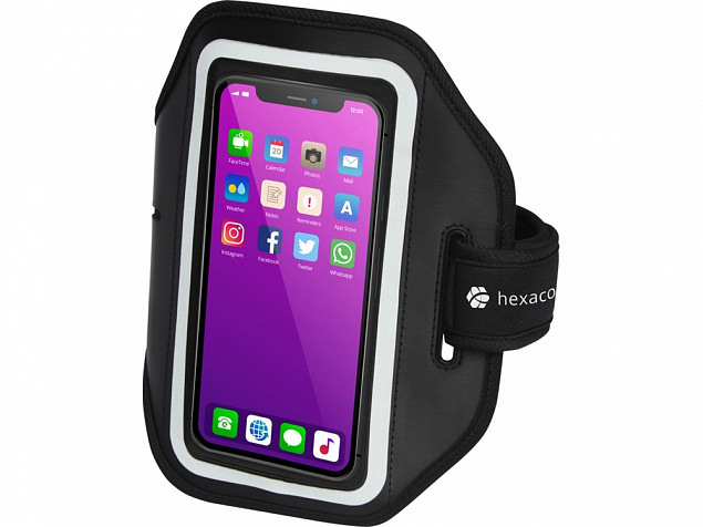Браслет Haile для смартфона с отображением дисплея и прозрачным чехлом, черный с логотипом в Астрахани заказать по выгодной цене в кибермаркете AvroraStore