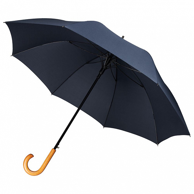 Зонт-трость Classic, темно-синий с логотипом в Астрахани заказать по выгодной цене в кибермаркете AvroraStore