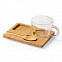Набор MORKEL:чашка, ложка, подставка, бамбук, боросиликатное стекло с логотипом в Астрахани заказать по выгодной цене в кибермаркете AvroraStore