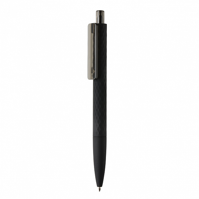 Черная ручка X3 Smooth Touch, черный с логотипом в Астрахани заказать по выгодной цене в кибермаркете AvroraStore