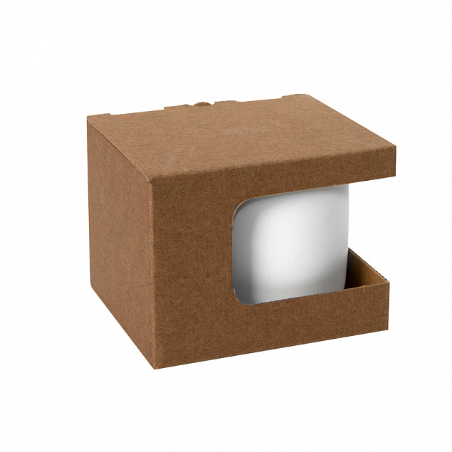 Коробка для кружек 23504, 26701, размер 12,3х10,0х9,2 см, микрогофрокартон, коричневый с логотипом в Астрахани заказать по выгодной цене в кибермаркете AvroraStore