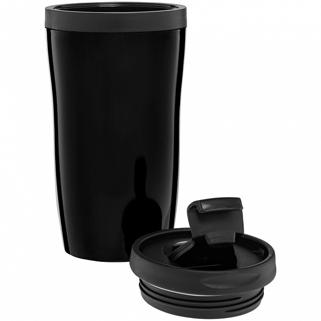 Термостакан Sagga, черный с логотипом в Астрахани заказать по выгодной цене в кибермаркете AvroraStore