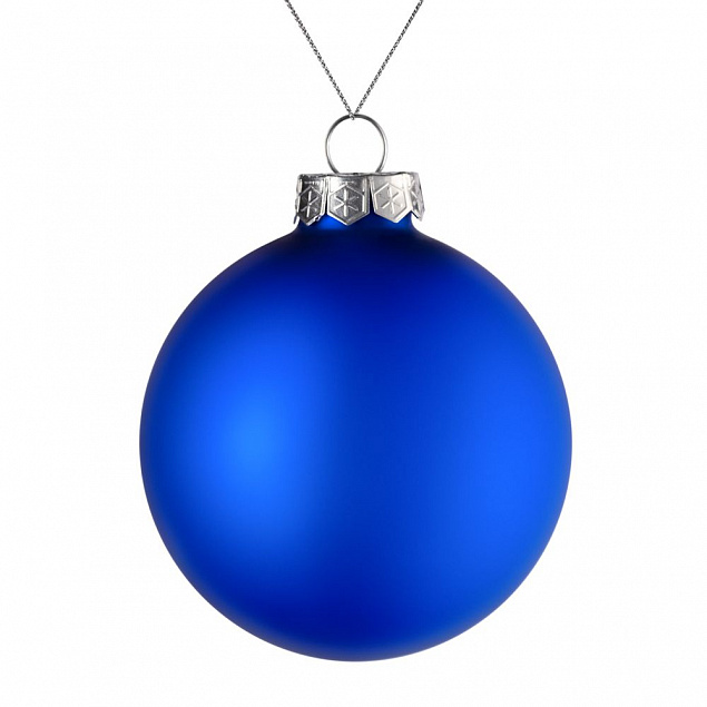 Елочный шар Finery Matt, 10 см, матовый синий с логотипом в Астрахани заказать по выгодной цене в кибермаркете AvroraStore