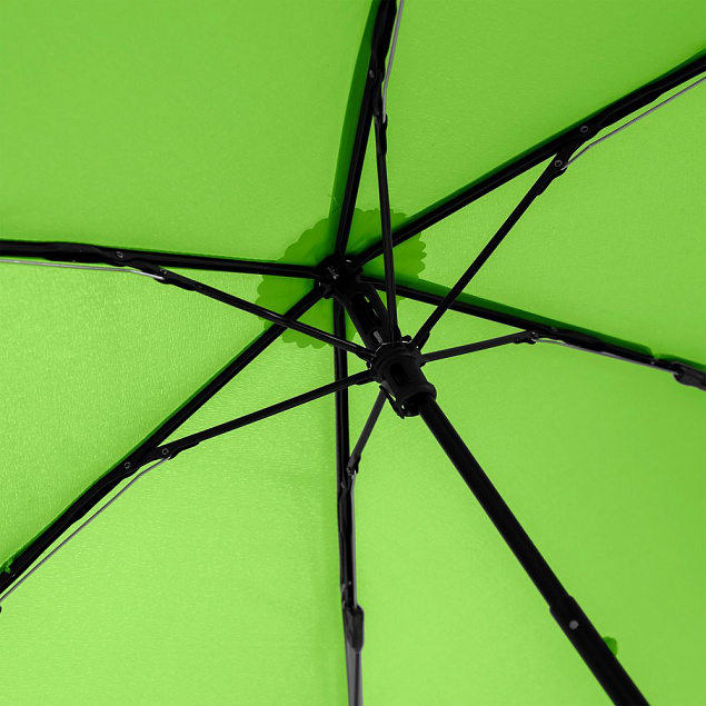 Зонт складной Zero 99, зеленый с логотипом в Астрахани заказать по выгодной цене в кибермаркете AvroraStore