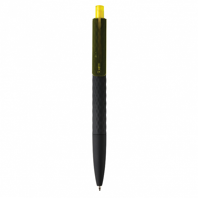 Черная ручка X3 Smooth Touch, желтый с логотипом в Астрахани заказать по выгодной цене в кибермаркете AvroraStore