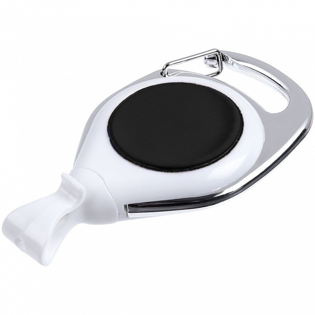 Ретрактор Dorset, белый с черным с логотипом в Астрахани заказать по выгодной цене в кибермаркете AvroraStore